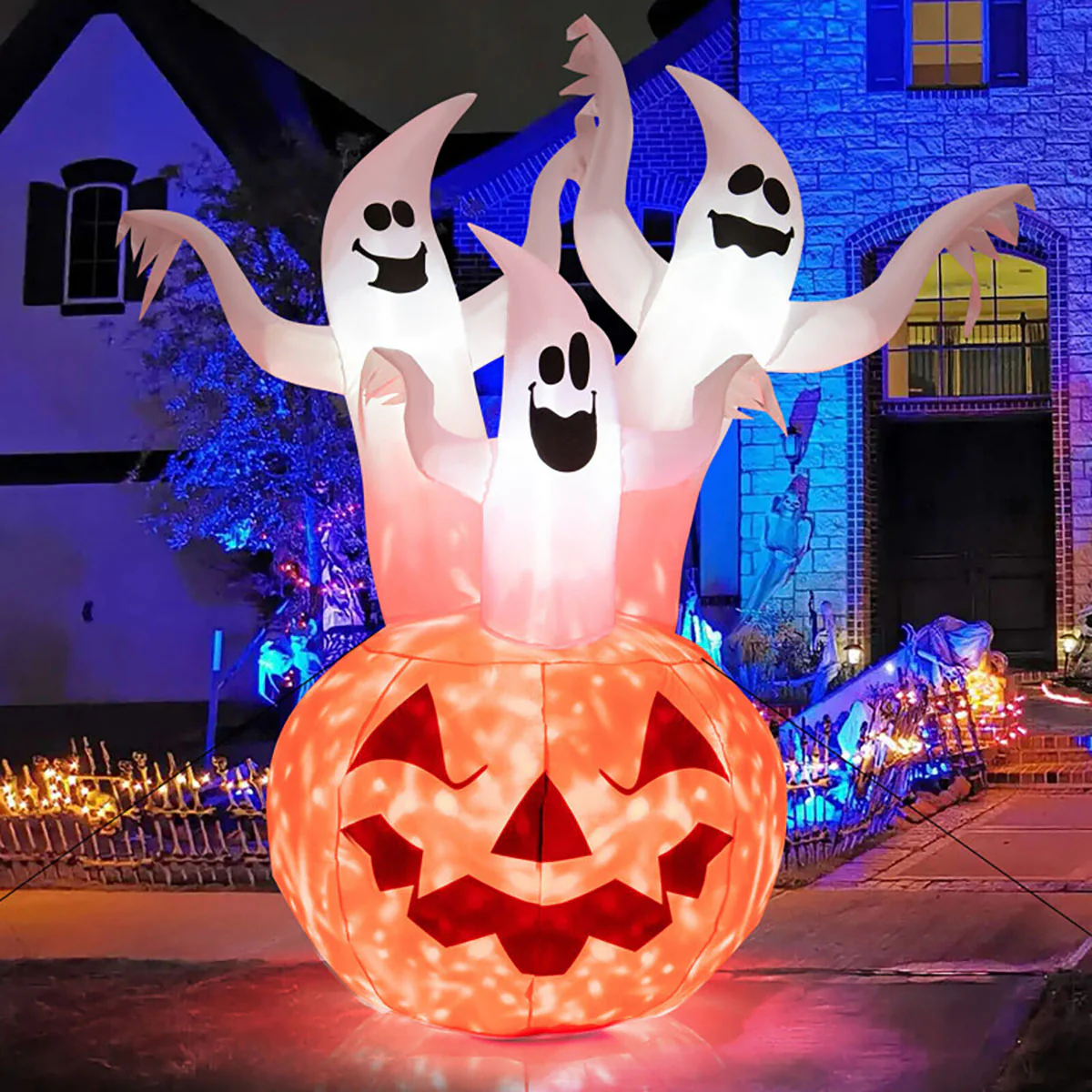 6 Ft. Inflatable Lit Ghosts - Image 4