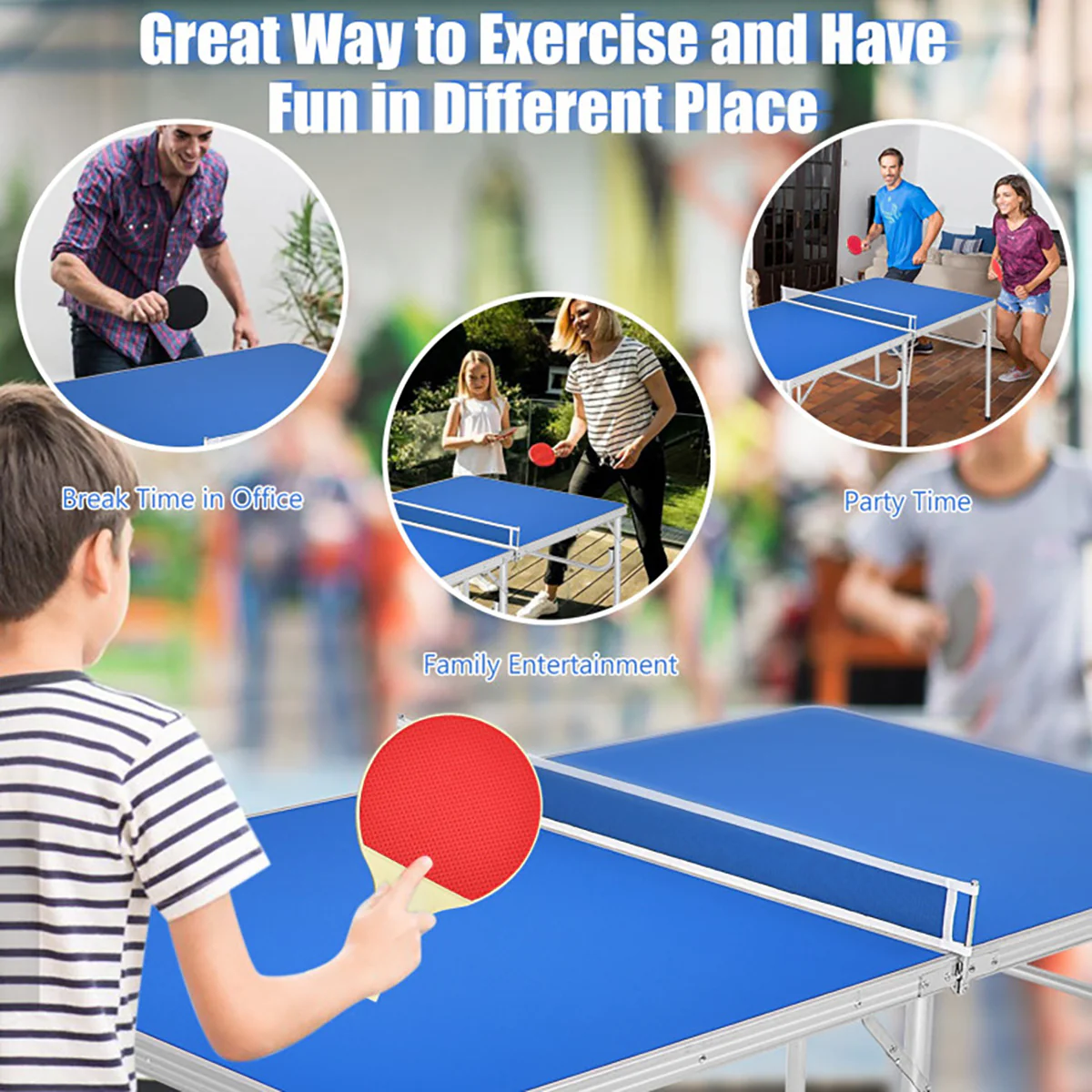 60'' Folding Ping Pong Table Game Set - Image 11