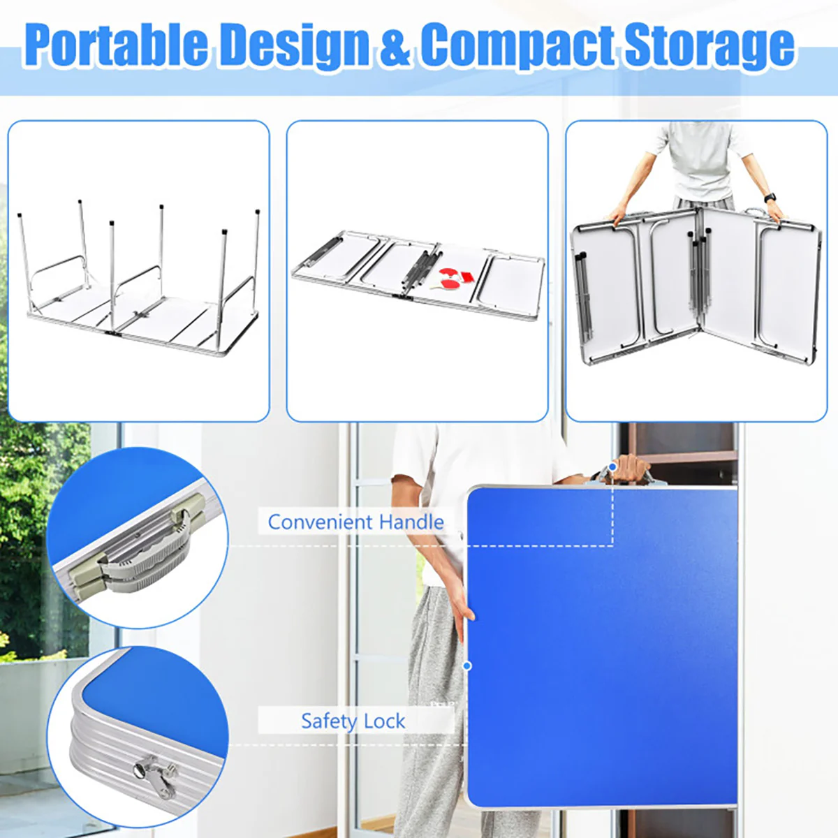60'' Folding Ping Pong Table Game Set - Image 18