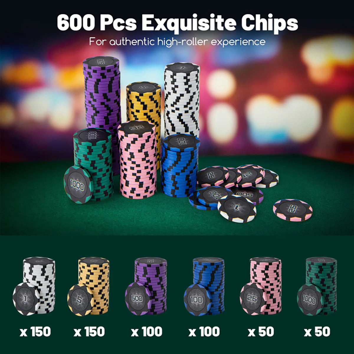 600-Piece Poker Chip and Game Set - Image 6
