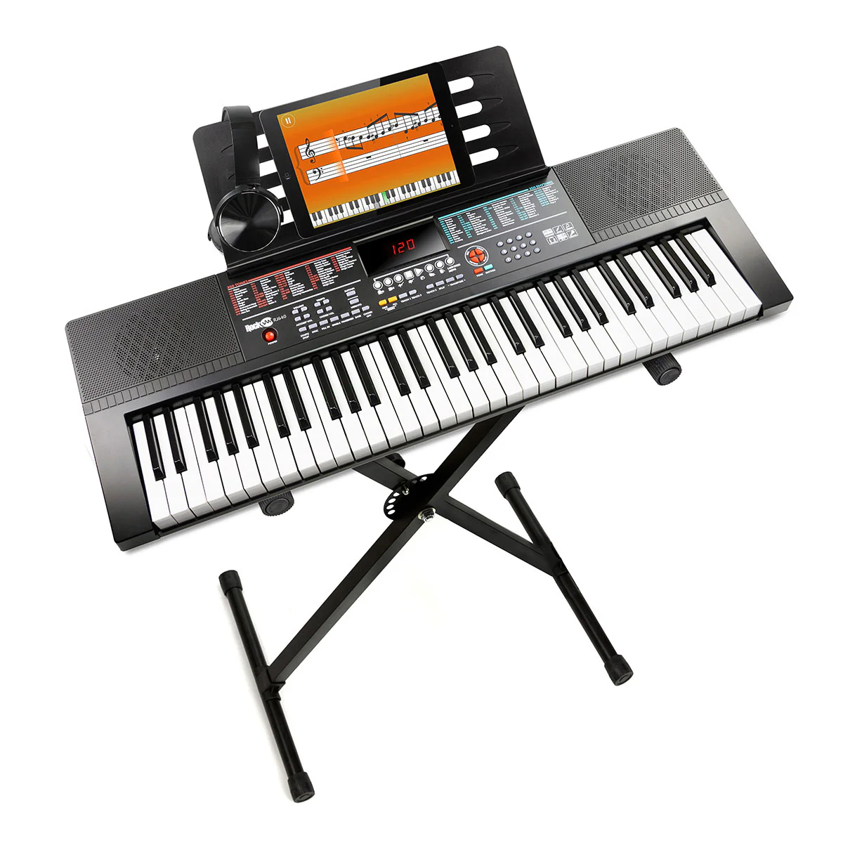61-Key Keyboard with Stand and Headphones - Image 2