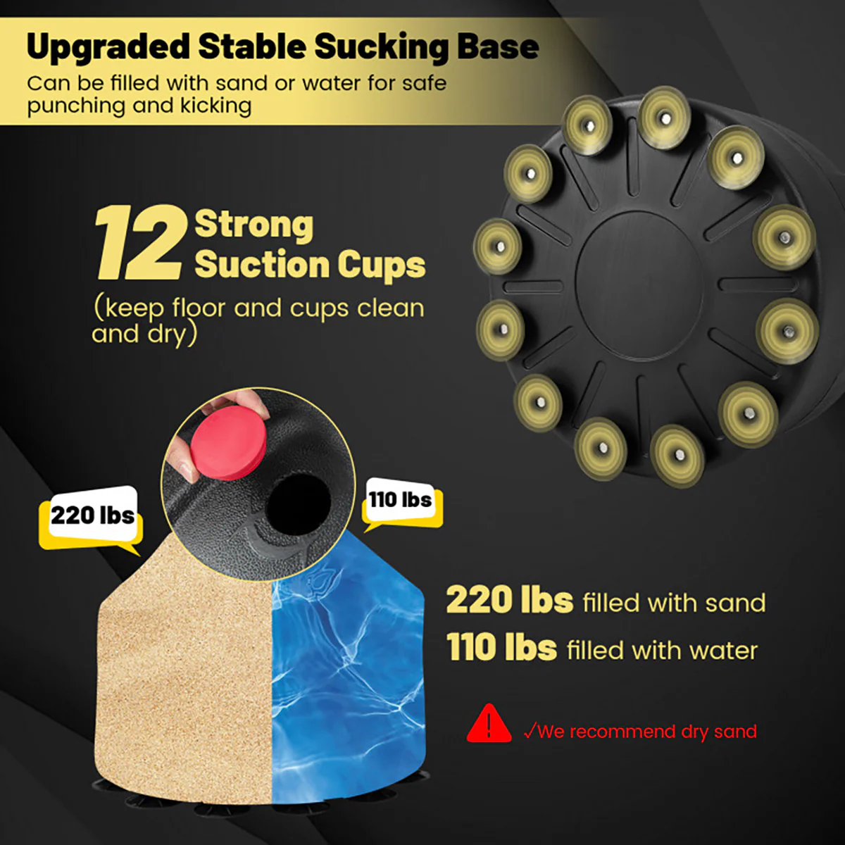 68'' Freestanding Punching and Kickboxing Bag - Image 6