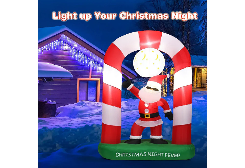 7-Ft. Inflatable Disco Santa - Image 8