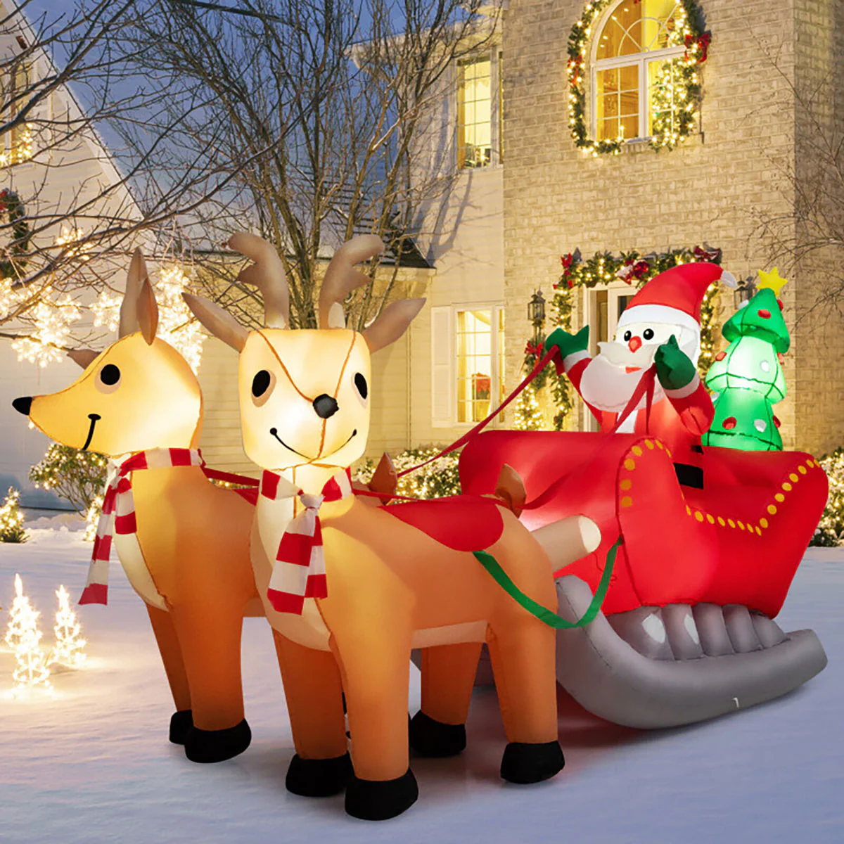 7-Ft. Inflatable Santa Sleigh Ride