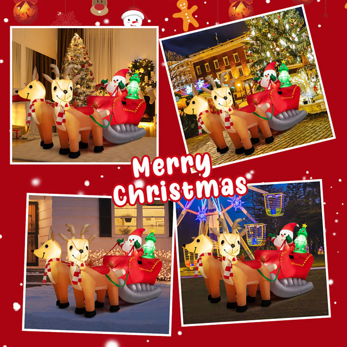 7-Ft. Inflatable Santa Sleigh Ride - Image 7