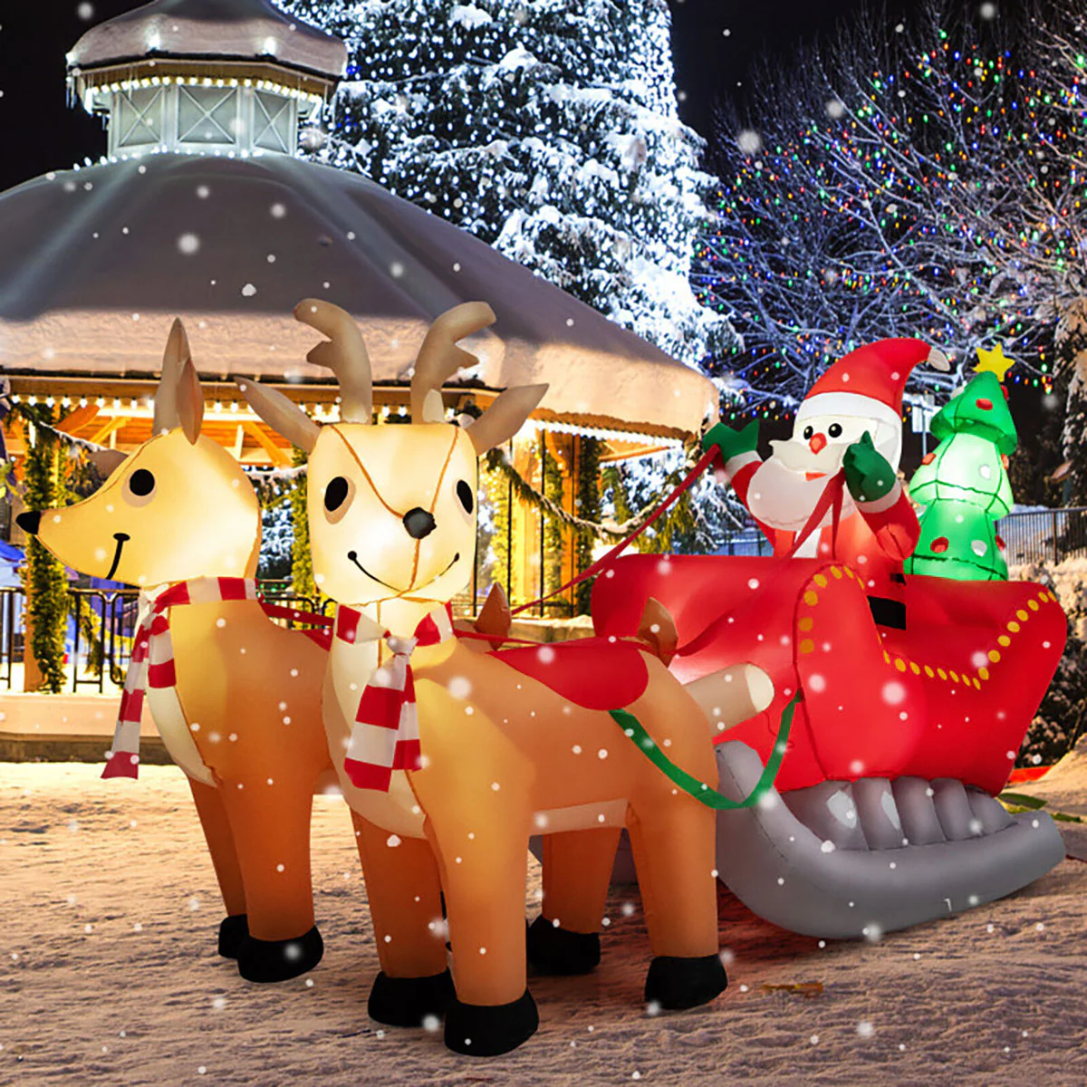 7-Ft. Inflatable Santa Sleigh Ride - Image 8