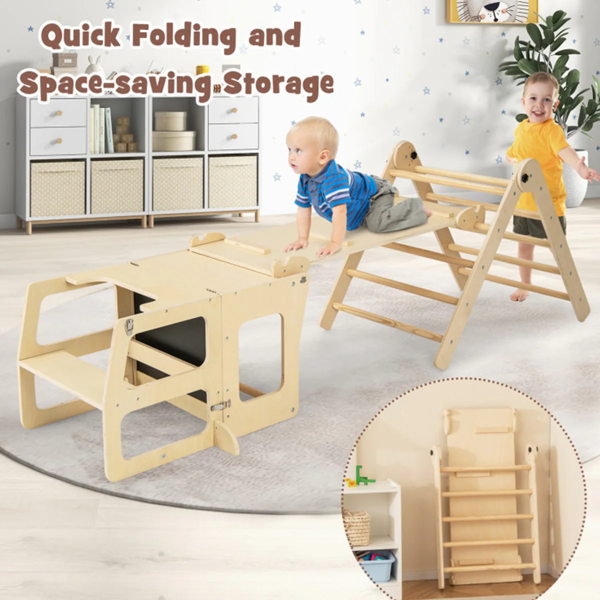 7-in-1 Climbing Toy Connected Table and Chair Set - Image 14
