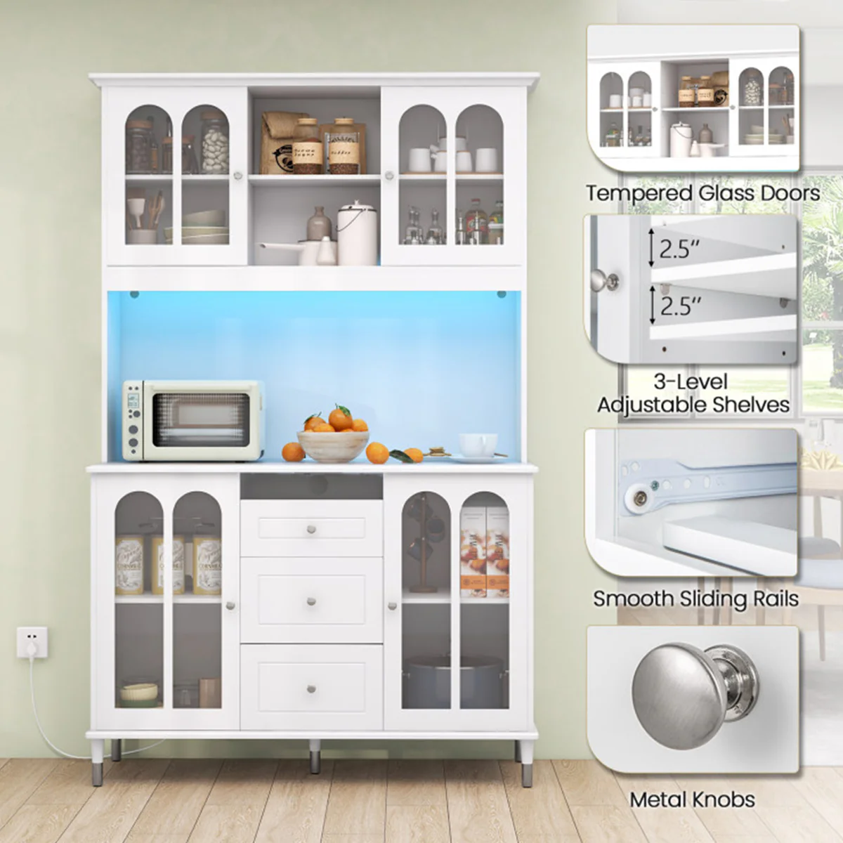 73'' Kitchen Pantry Storage Cabinet - Image 7