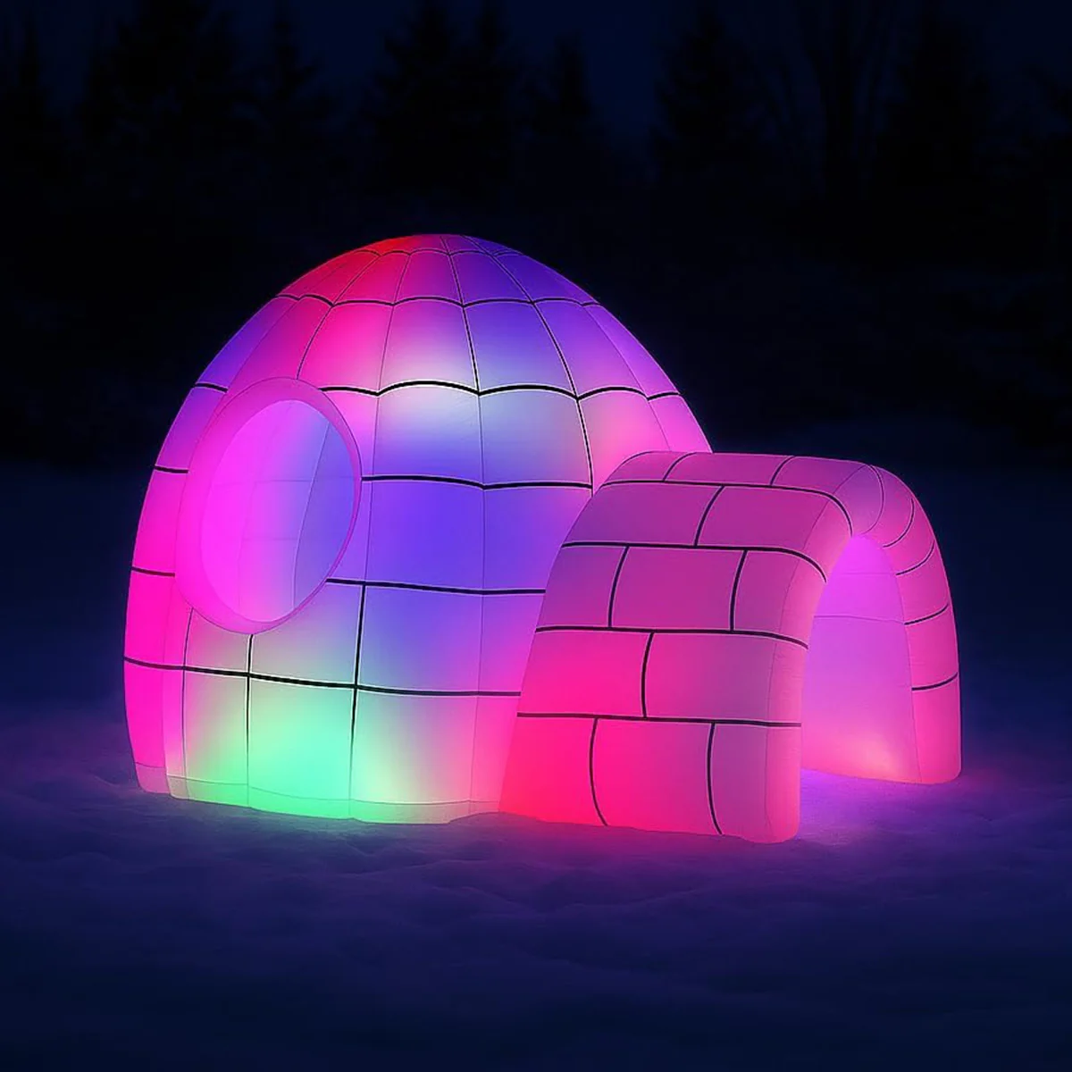 8' Color Changing Inflatable Igloo - Image 4