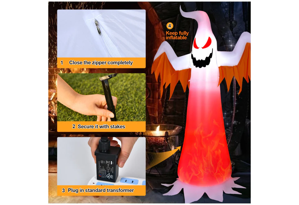 8-Ft. Inflatable Halloween Ghost - Image 7