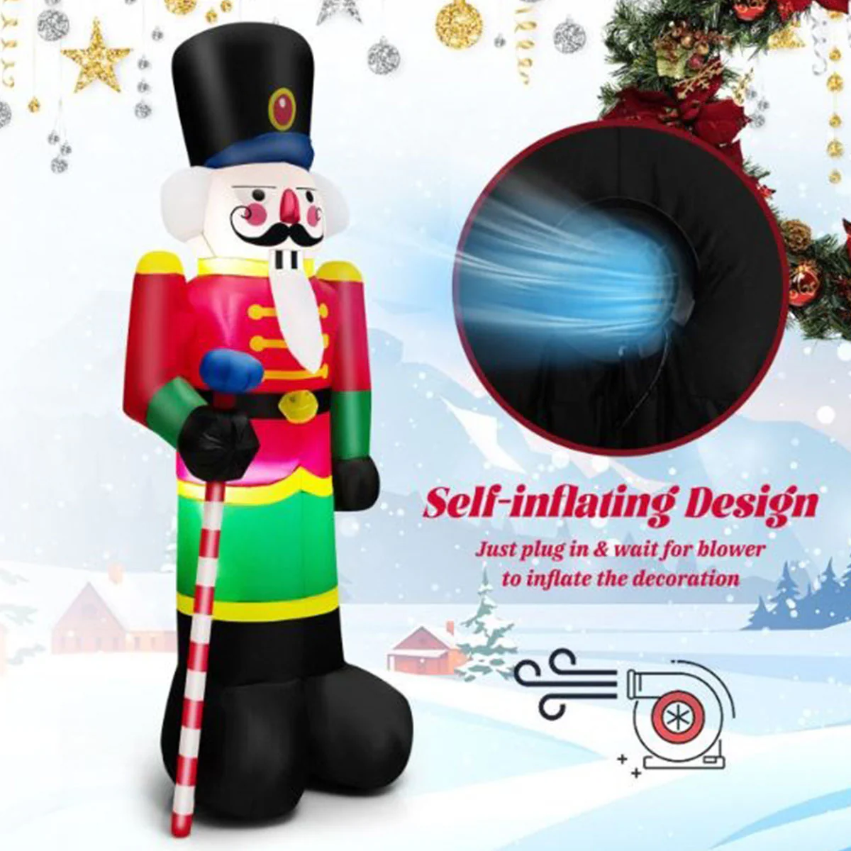 8-Ft. Inflatable Nutcracker Soldier - Image 3