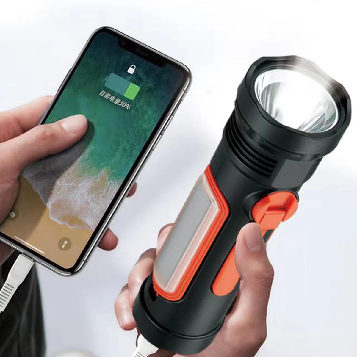 8-in-1 Emergency Weather Radio LED Flashlight - Image 2