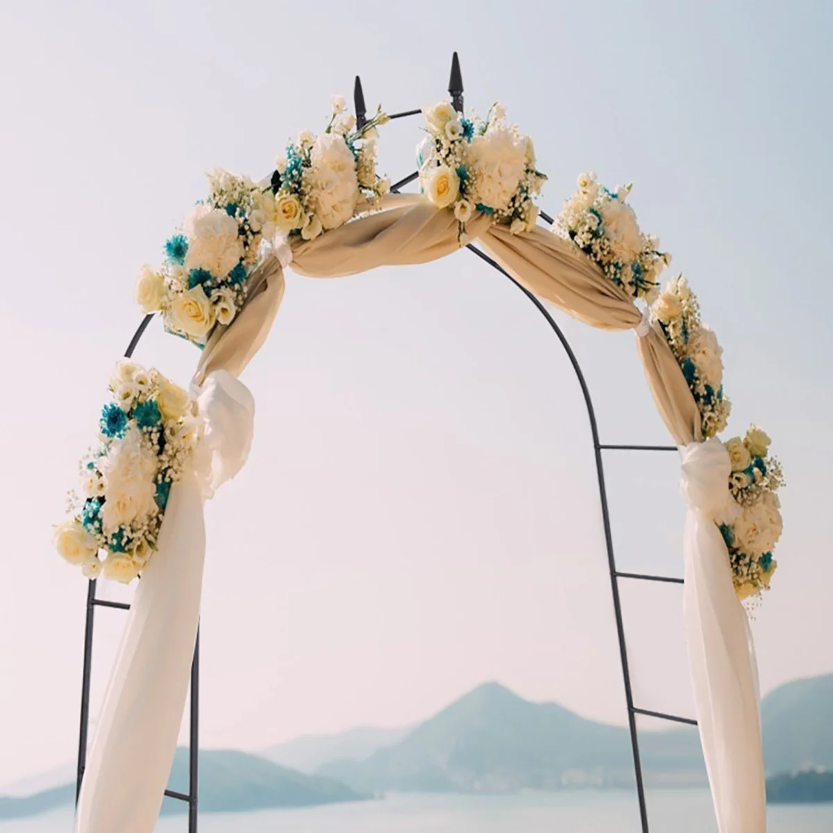 8' Steel Gothic Steel Rose Arch - Image 9