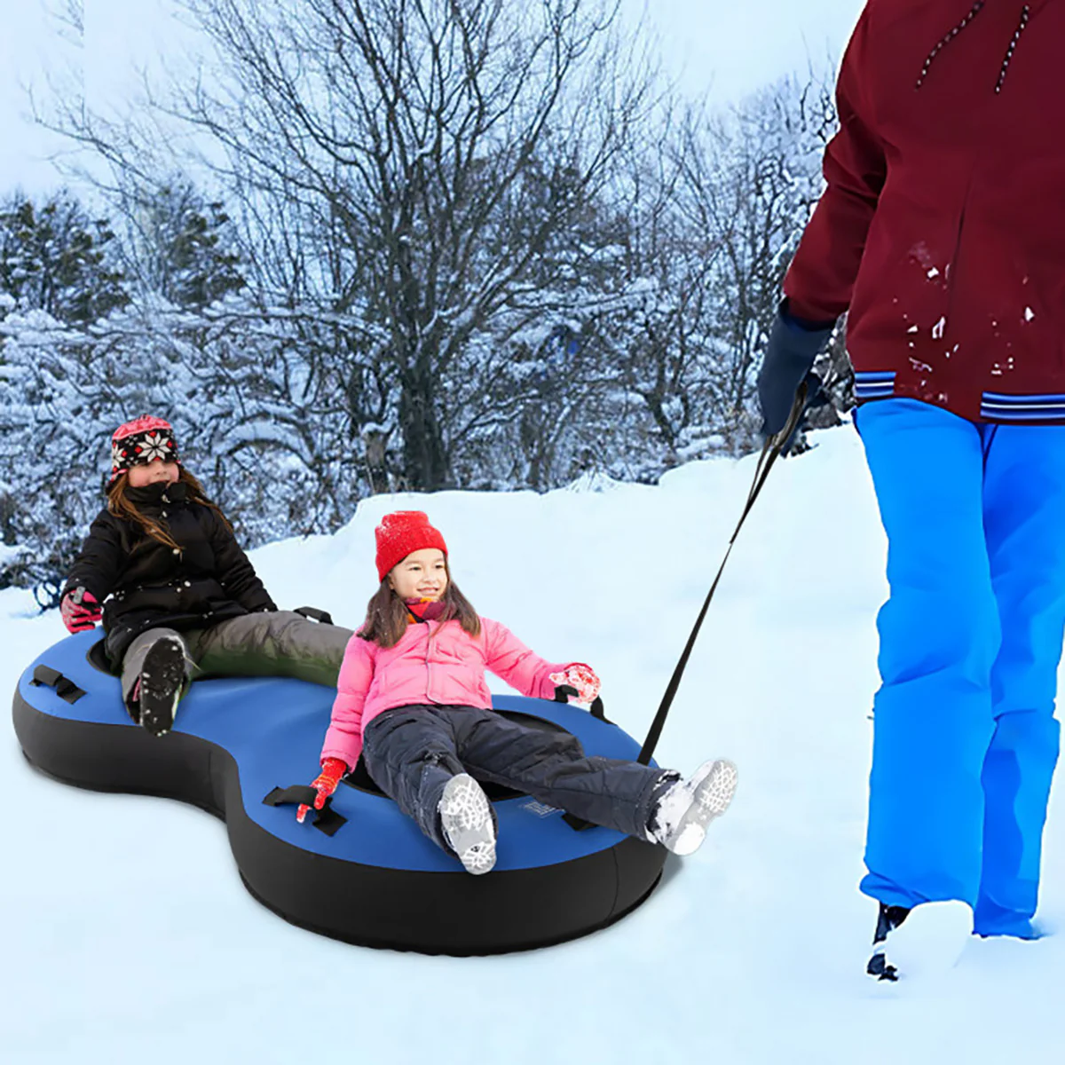 80'' 2-Person Heavy-Duty Inflatable Snow Sled - Image 17