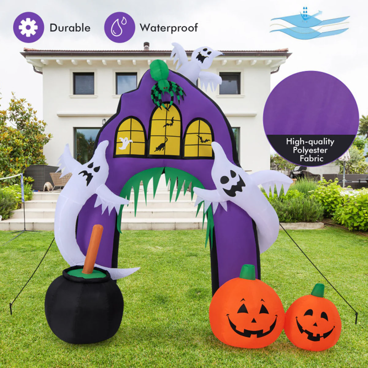 9' Inflatable Halloween Castle Archway - Image 5