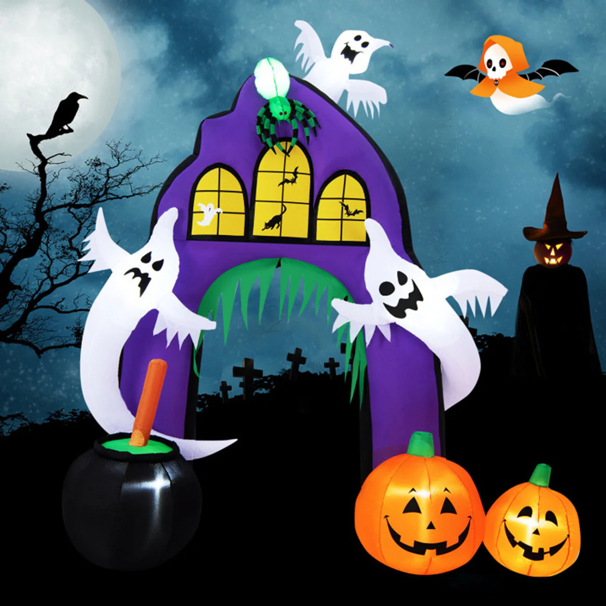 9' Inflatable Halloween Castle Archway - Image 8