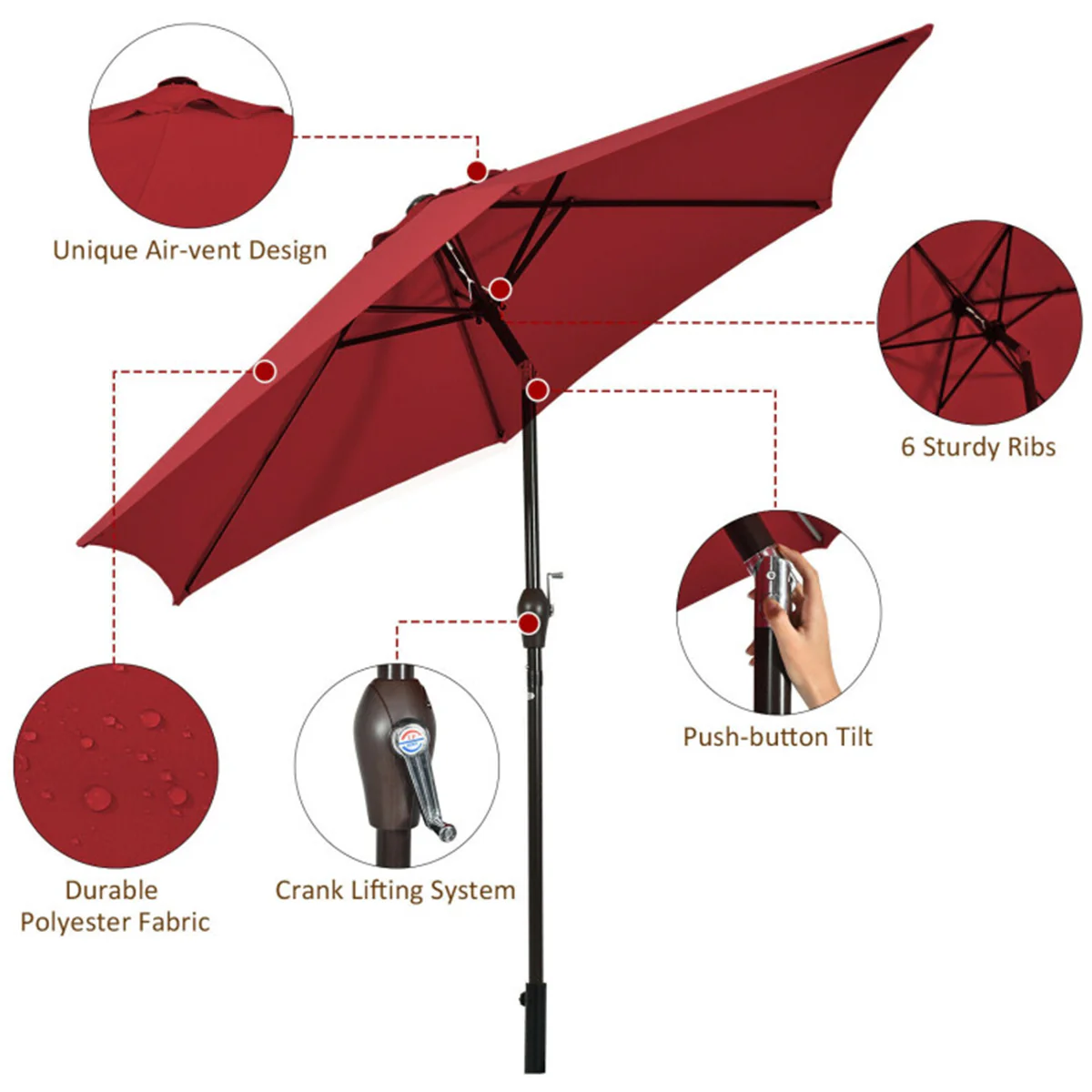 9' Market Patio Table Umbrella - Image 23