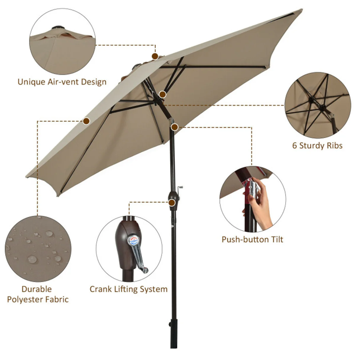 9' Market Patio Table Umbrella - Image 36