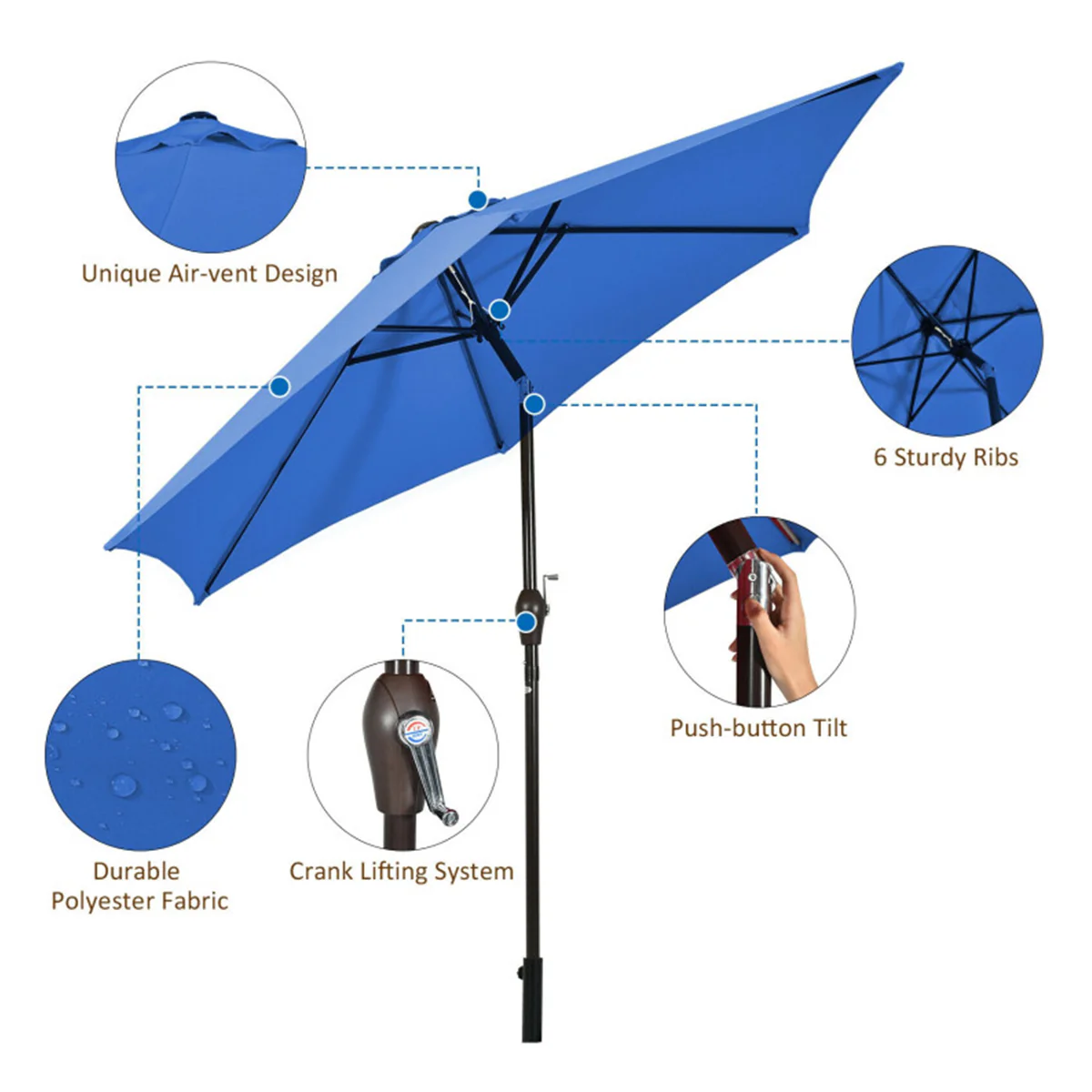 9' Market Patio Table Umbrella - Image 4