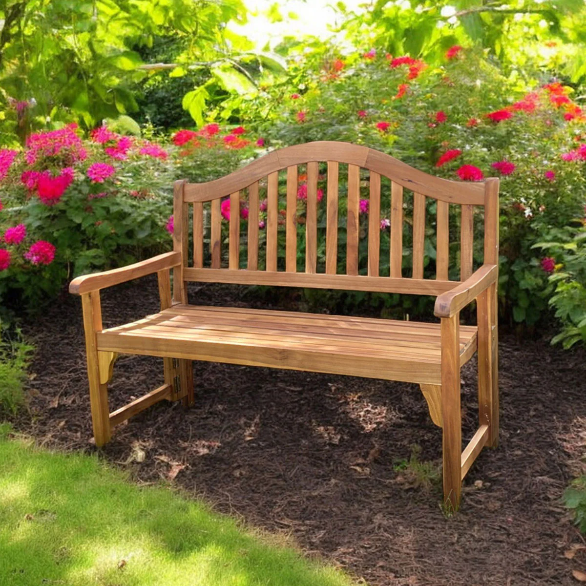 Acacia Wood Foldaway Bench - Image 10