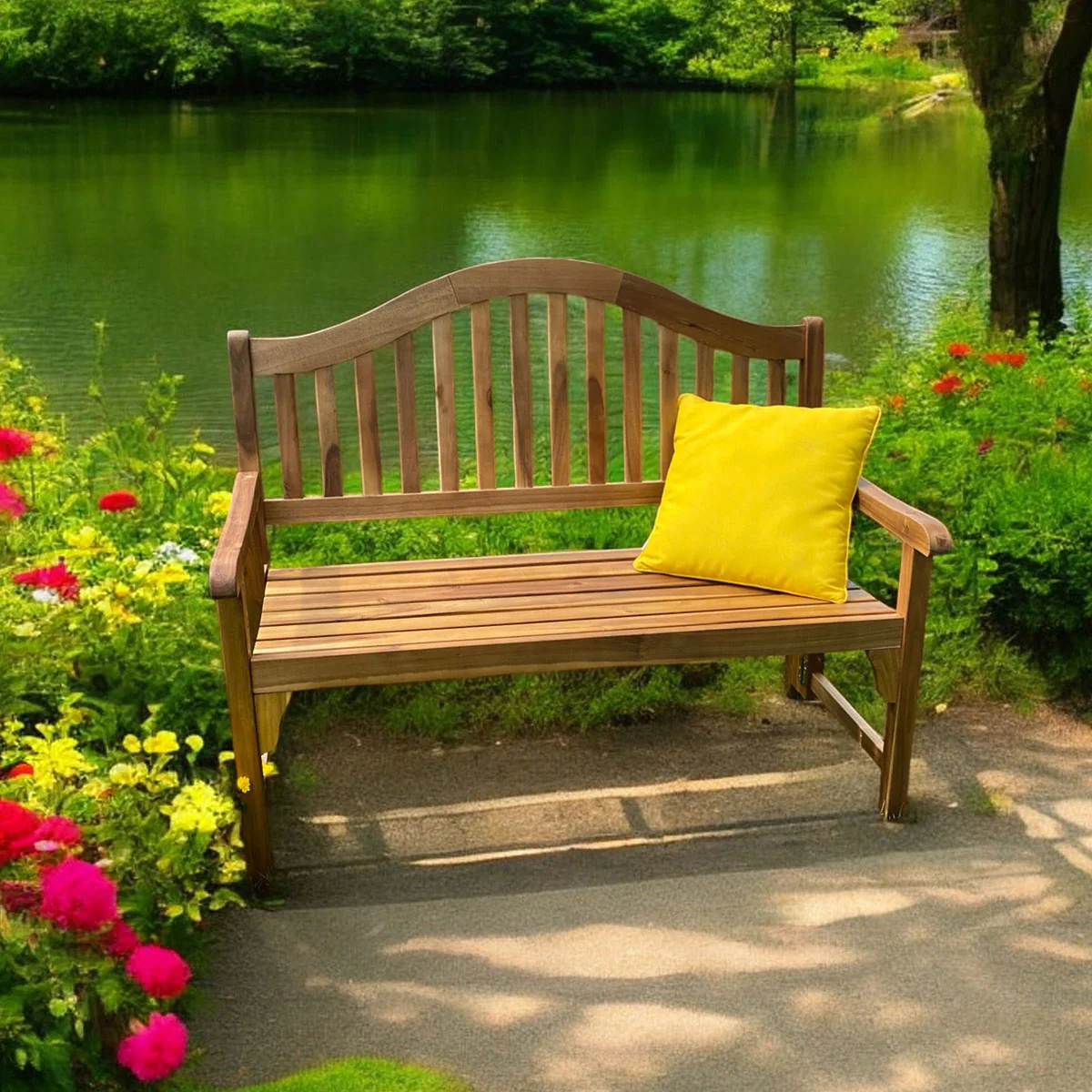 Acacia Wood Foldaway Bench - Image 14