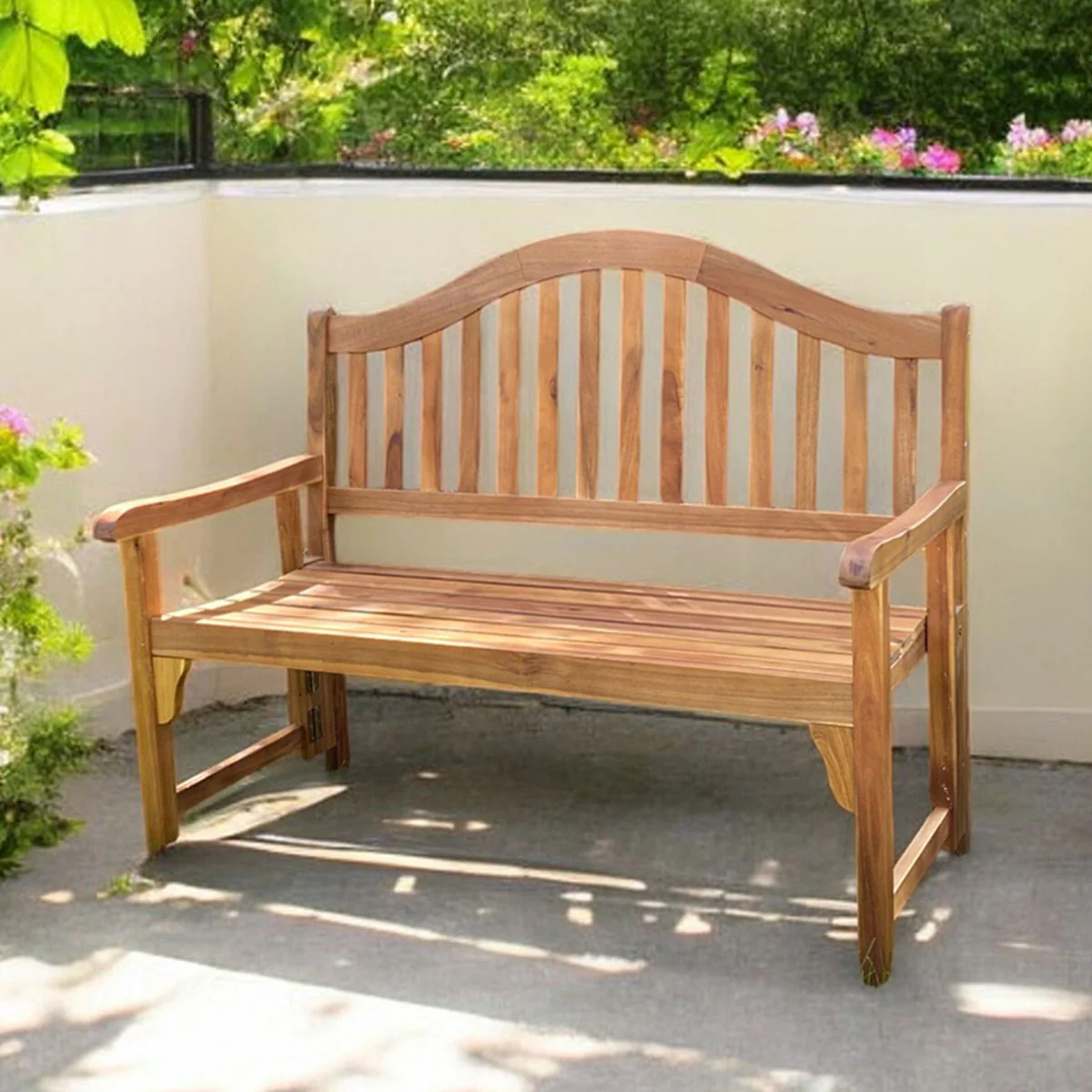 Acacia Wood Foldaway Bench - Image 5