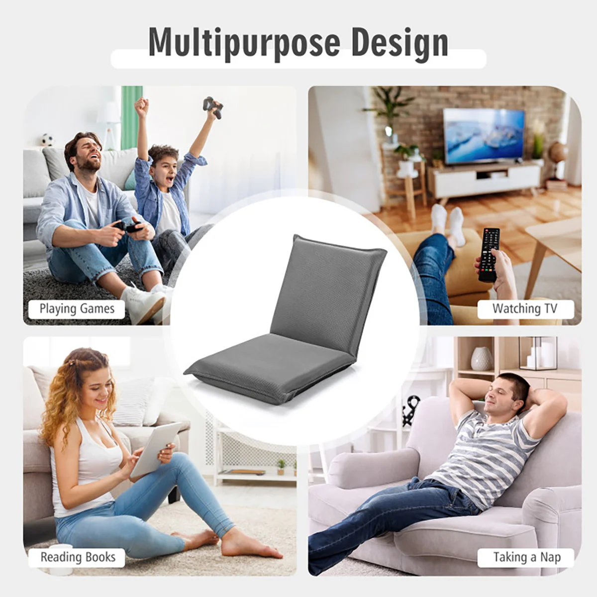 Adjustable 6-Position Folding Floor Chair - Image 19