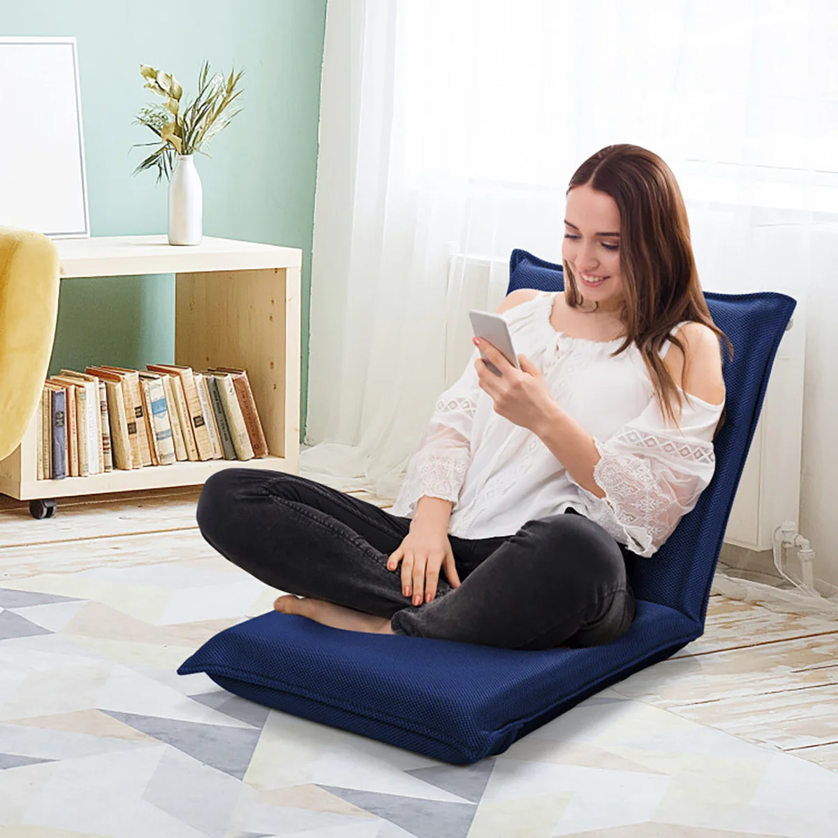 Adjustable 6-Position Folding Floor Chair - Image 36