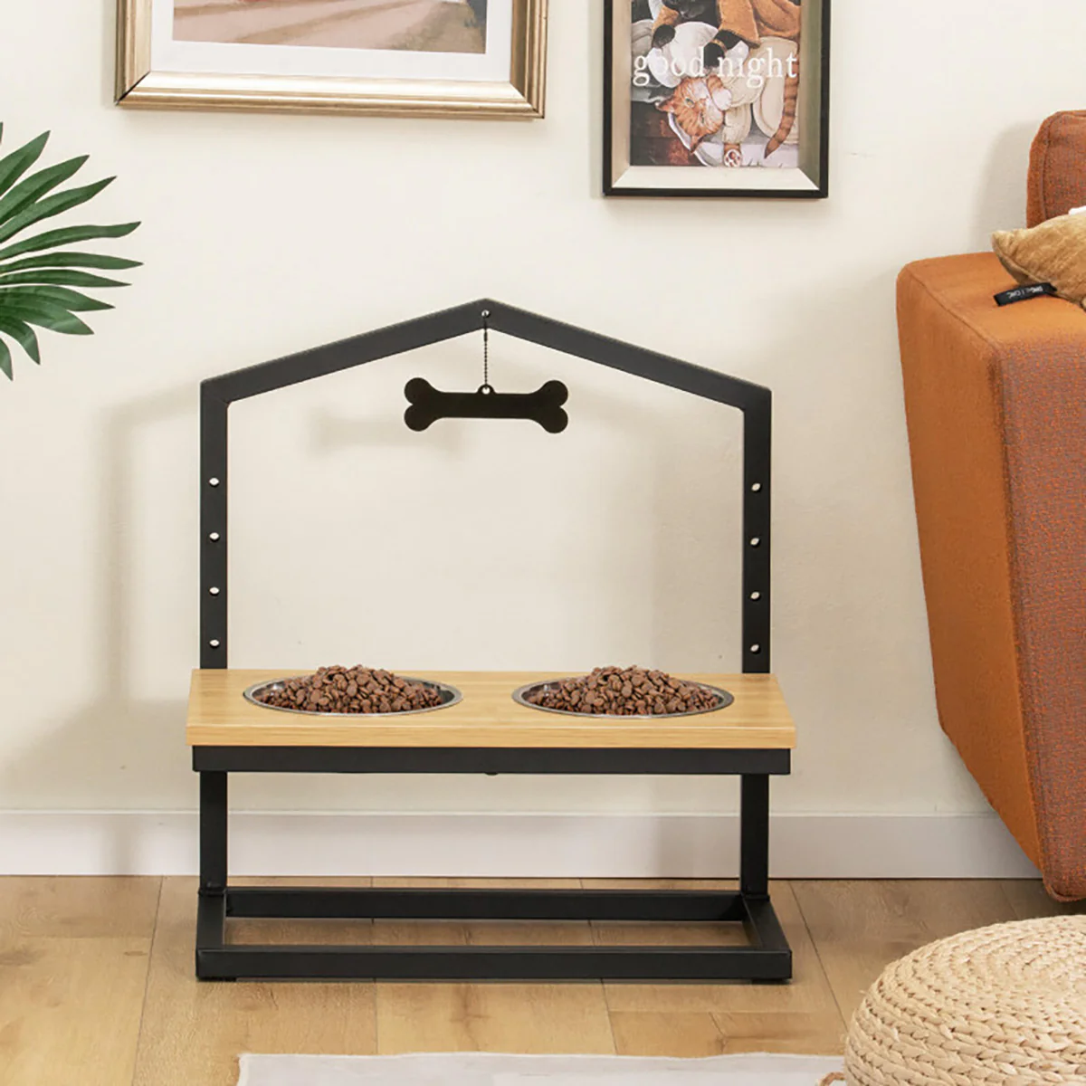 Adjustable Raised Pet Feeder with Stainless Steel Bowls - Image 18