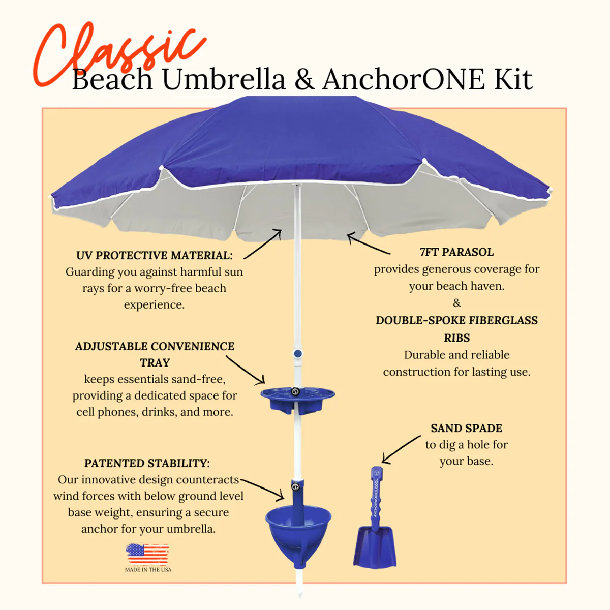 All-in-One Anchor Table Beach Umbrella - Image 31