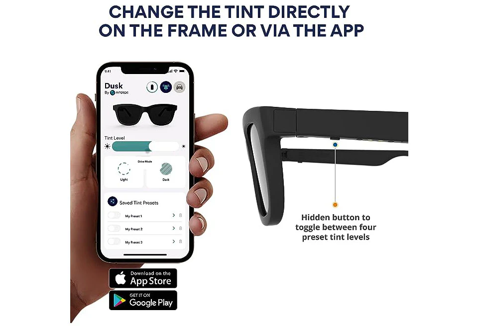 App-Enabled Tint Changing Smart Sunglasses with Audio - Image 4