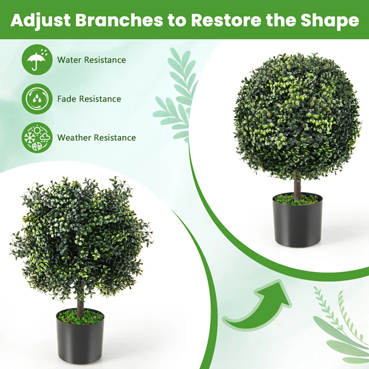 Artificial Ball Trees with Natural Look (Set of 2) - Image 5