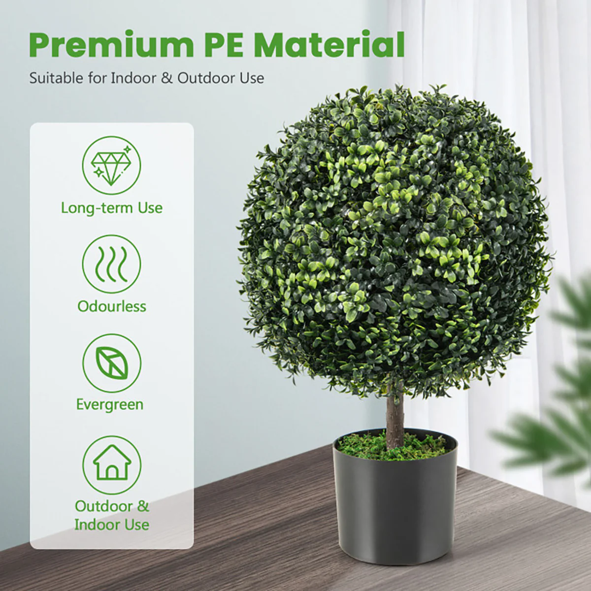 Artificial Ball Trees with Natural Look (Set of 2) - Image 6