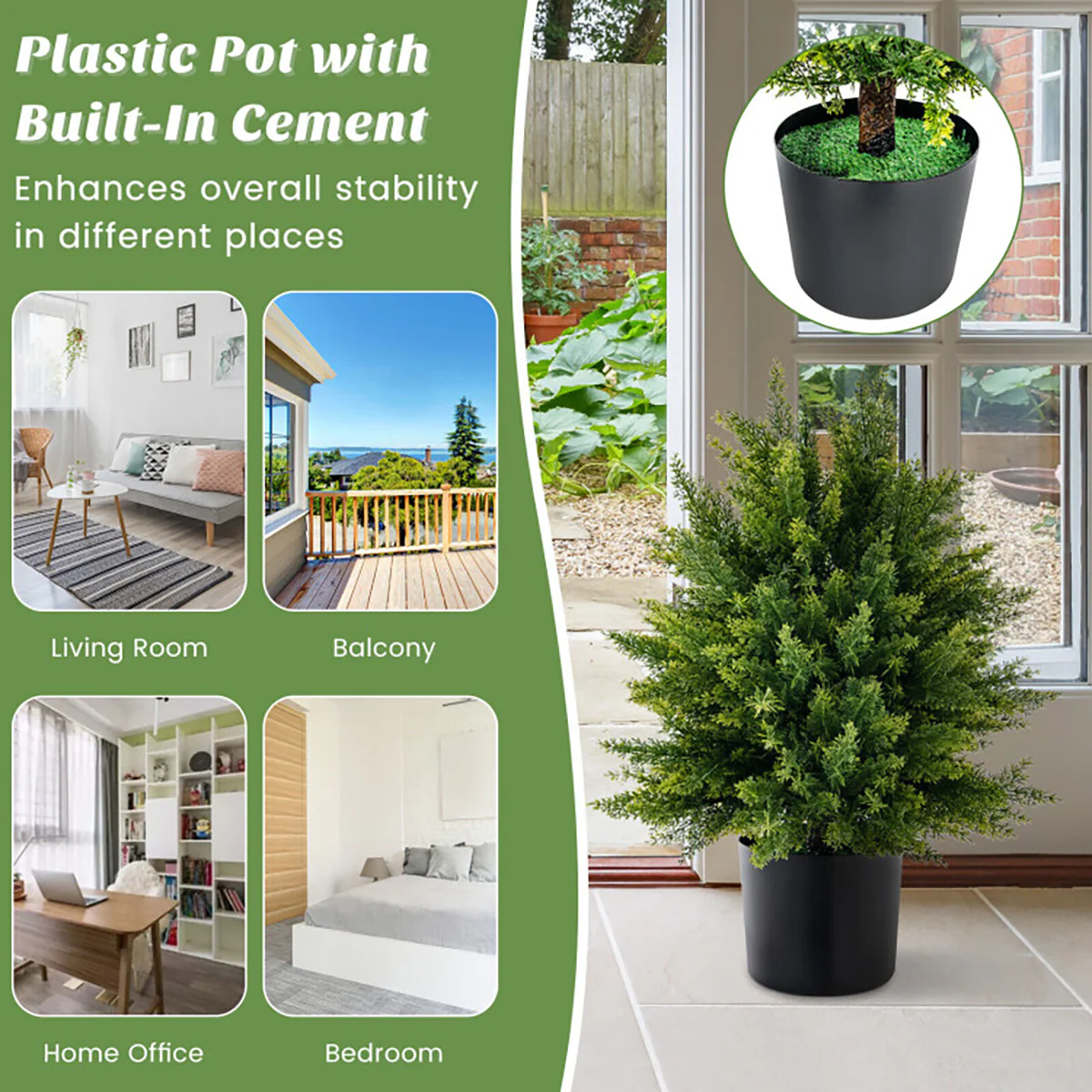 Artificial Cedar Topiary Ball Trees (Set of 2) - Image 5
