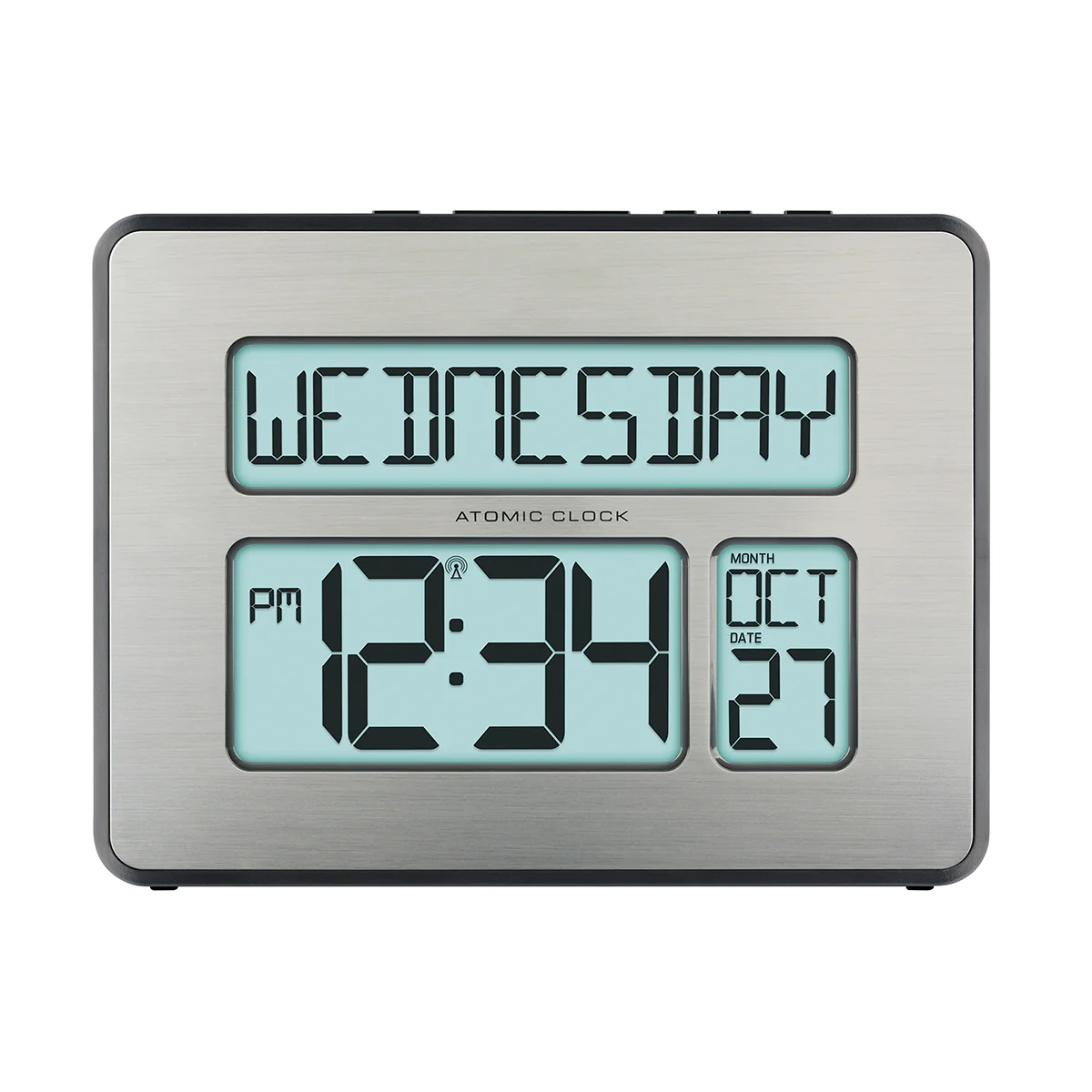 Atomic Digital Wall Clock w/White Backlight