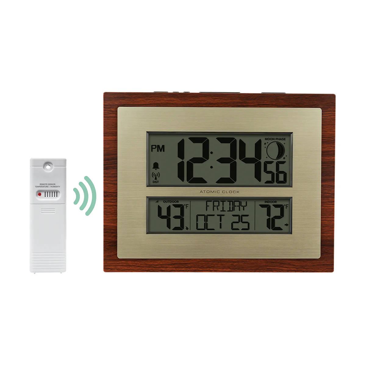 Atomic Digital Wall Clock with Moon Phase - Image 3