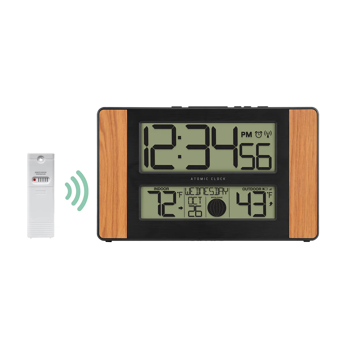 Atomic Digital Wall Clock with Temperature and Moon Phase - Image 6