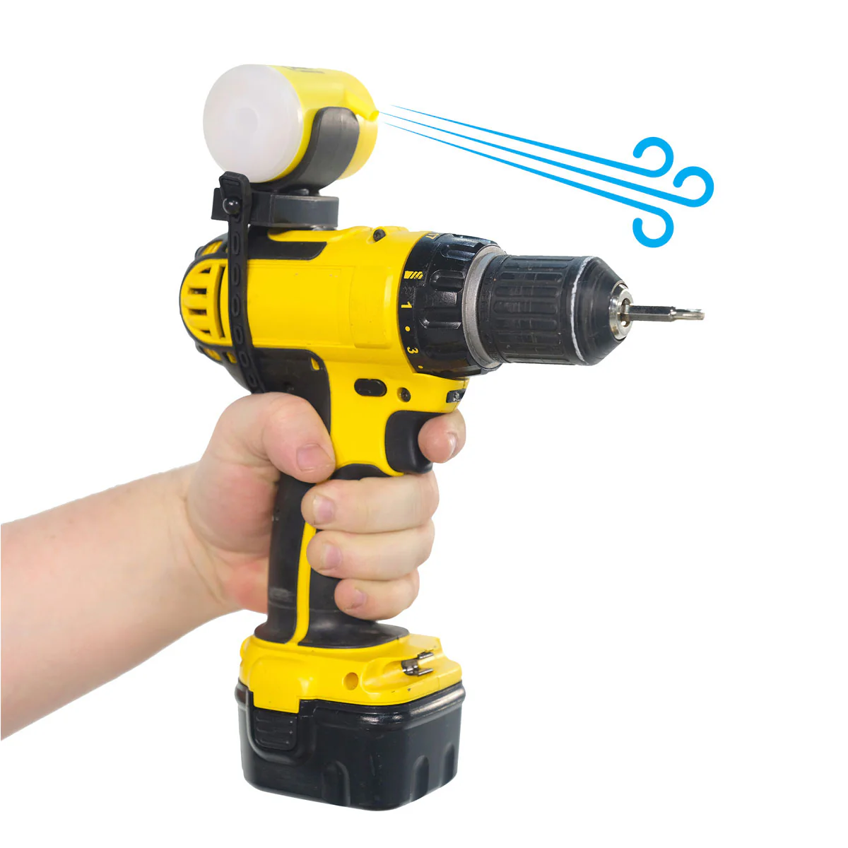 Attachable Dust Blower and Work Light