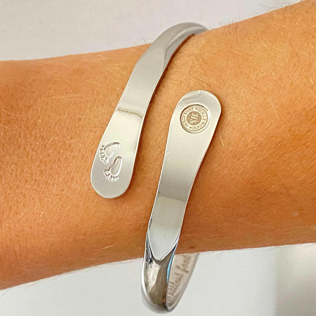 Baby Footprint Engraved Bracelet - Image 2