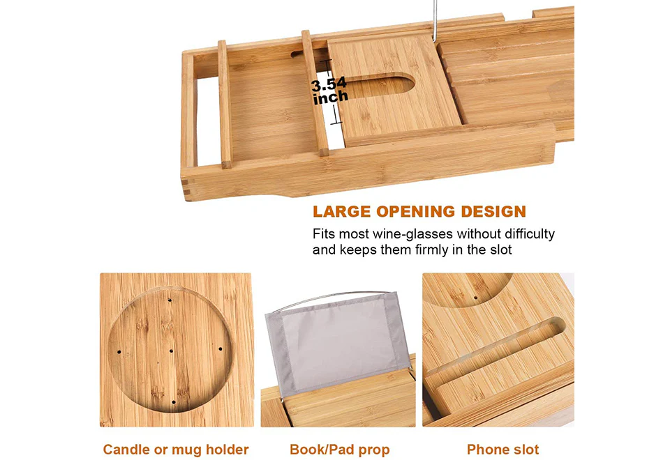 Bamboo Bathtub Caddy - Image 6