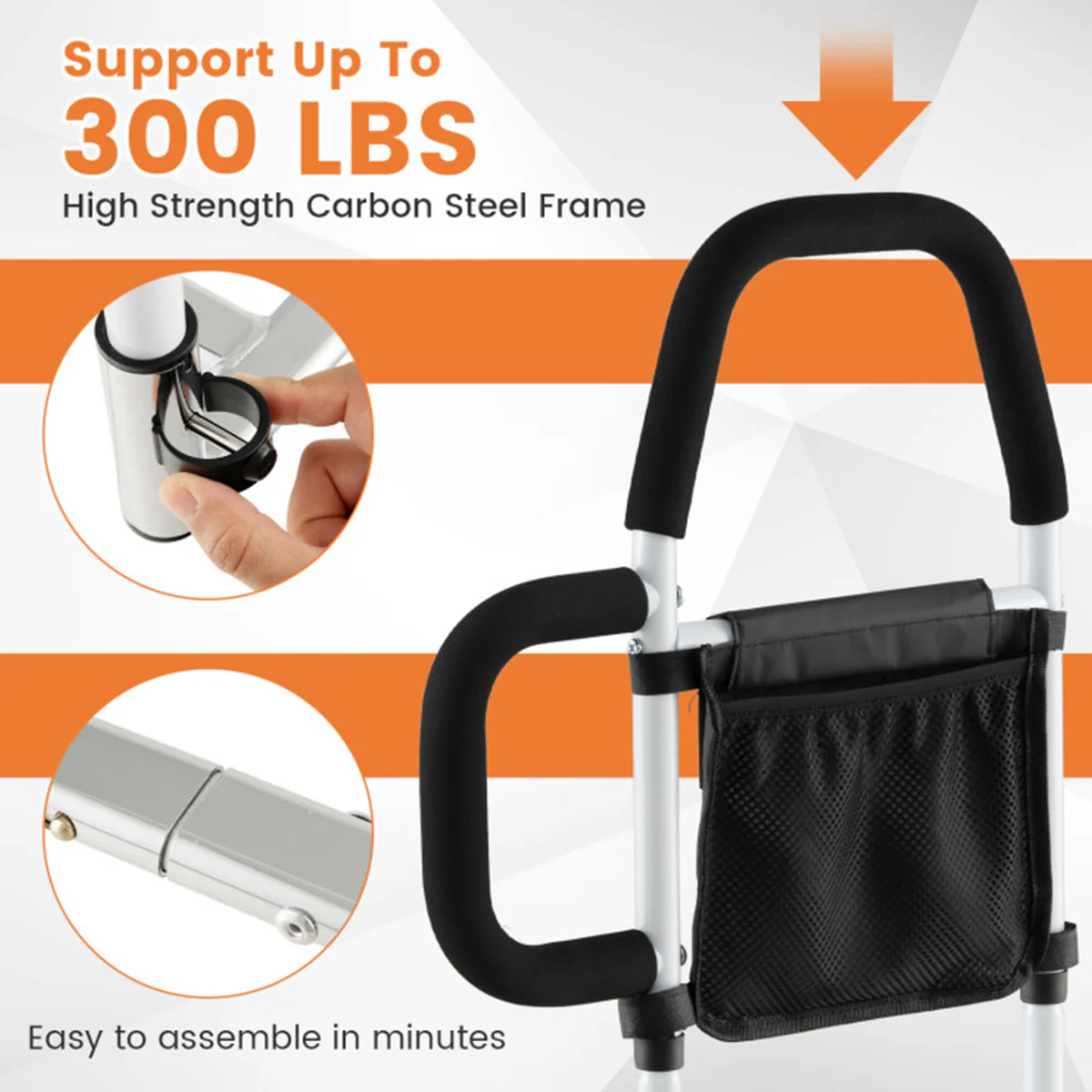Bed Assist Rail with Non-Slip Grab Bar - Image 5