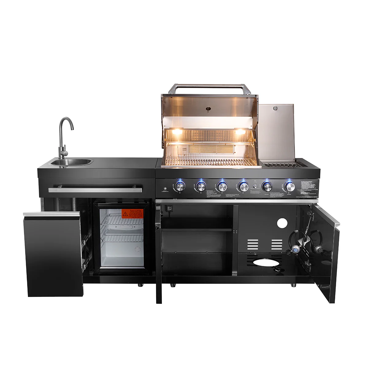 Black Stainless Steel Outdoor Grill Island - Image 11