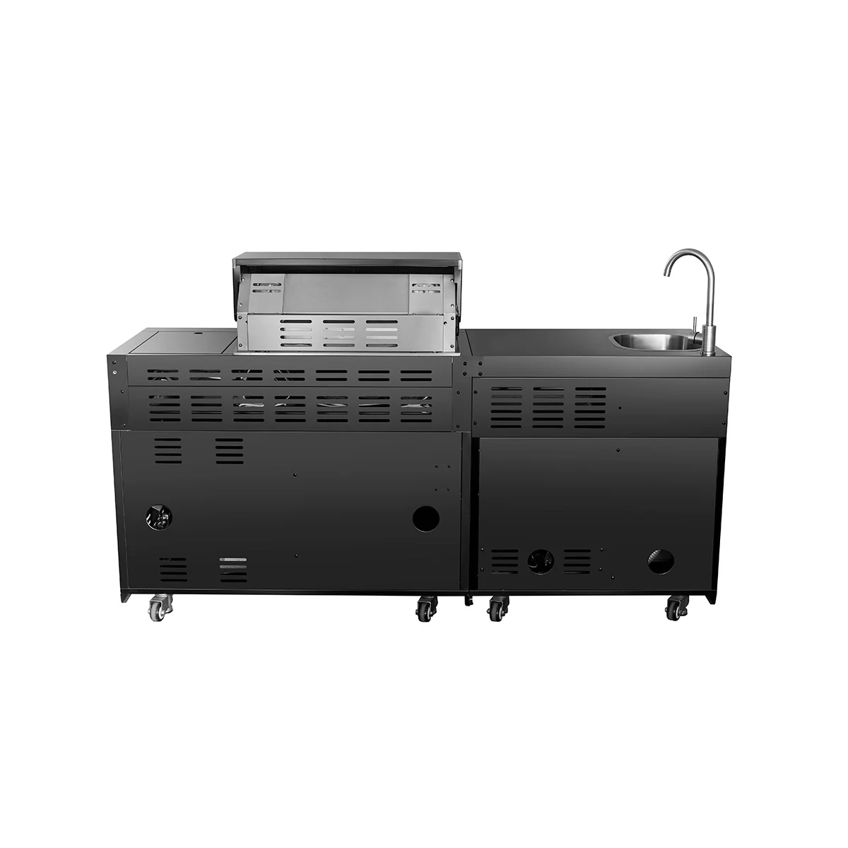 Black Stainless Steel Outdoor Grill Island - Image 12