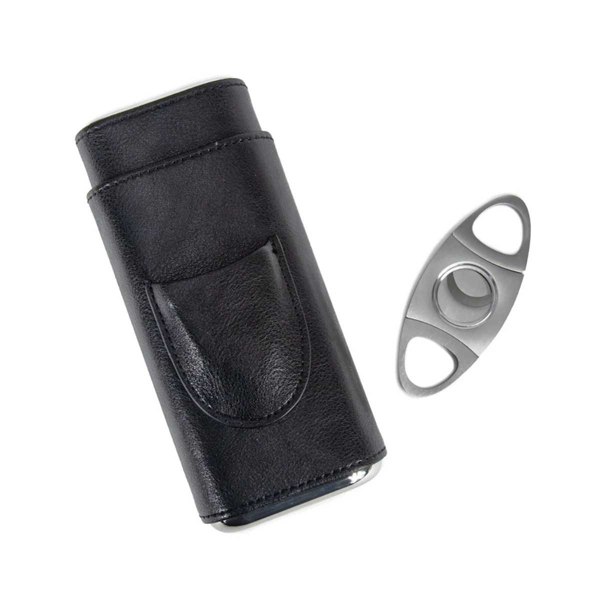 Brouk & Co Ashton 3 Cigar Leather Case with Cutter - Image 4