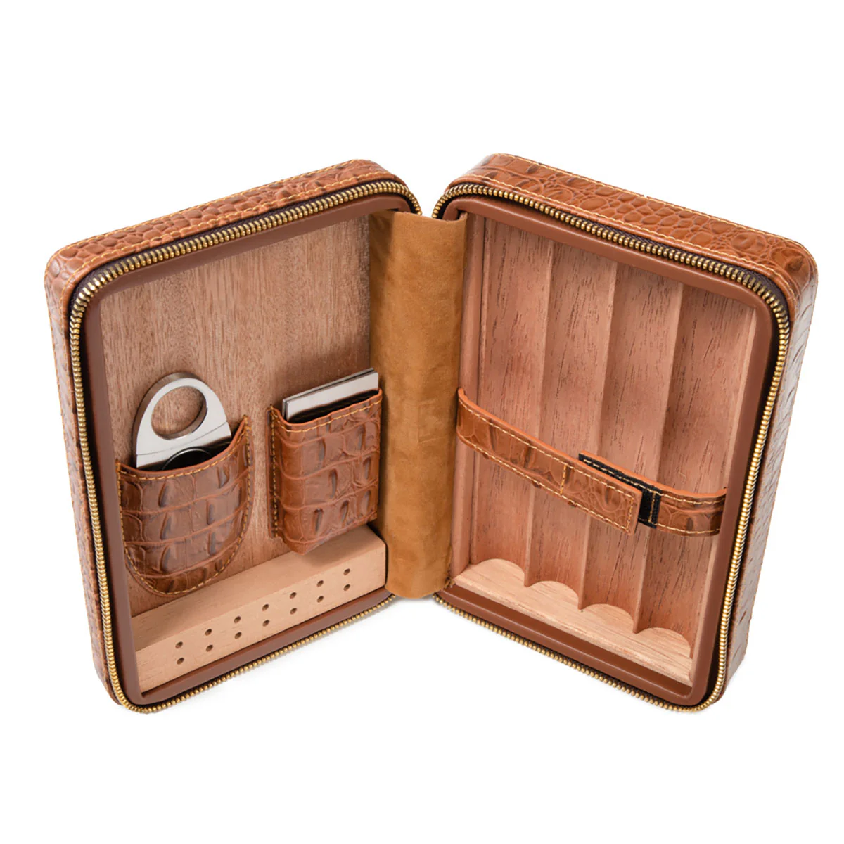 Brouk & Co Cain Croc Cigar Travel Case - Image 2