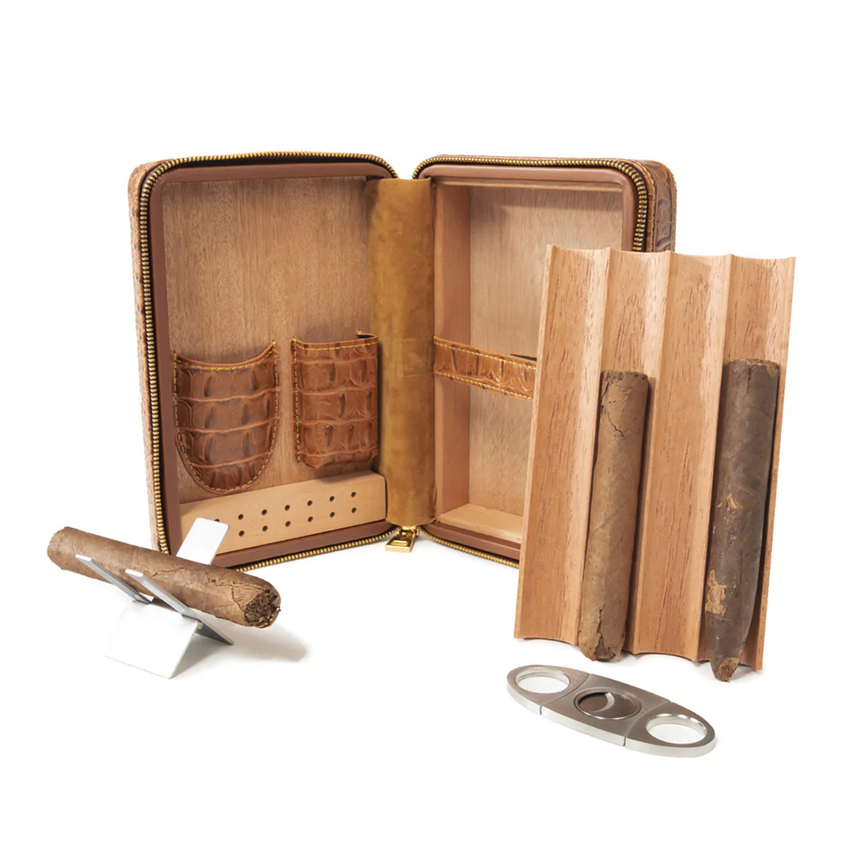 Brouk & Co Cain Croc Cigar Travel Case - Image 8