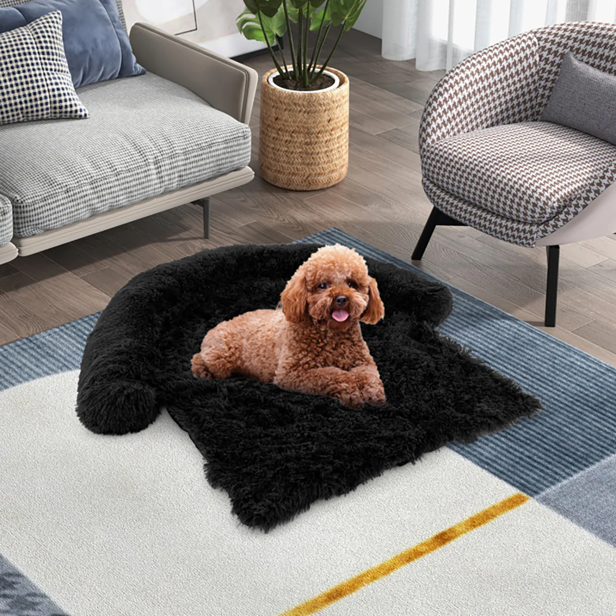 Calming Dog Couch Bed with Anti-Slip Bottom