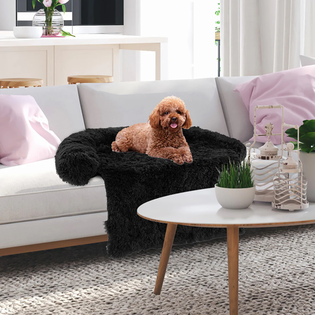 Calming Dog Couch Bed with Anti-Slip Bottom - Image 5
