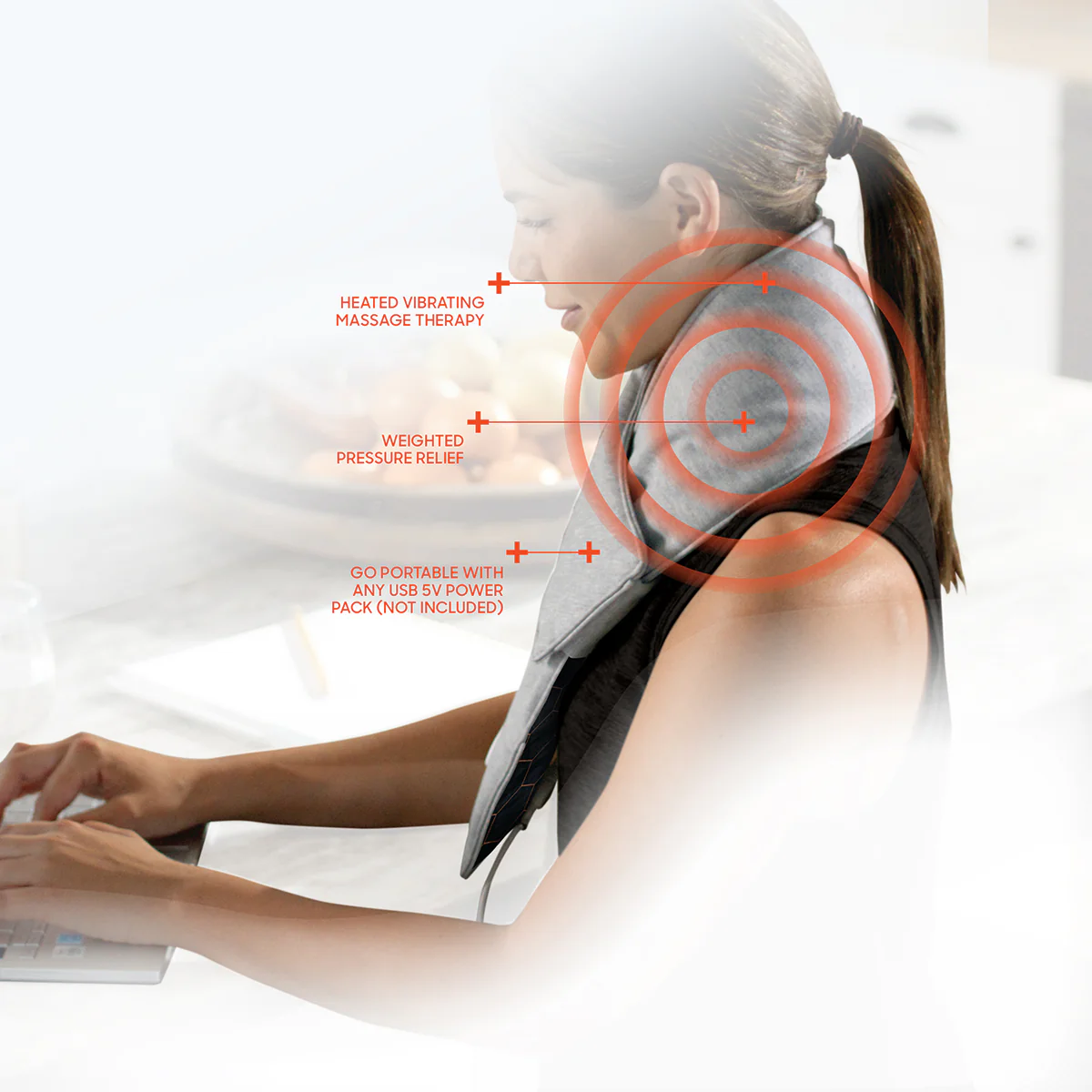 Calming Heat™ Copper Infused Massaging Neck Wrap by Sharper Image - Image 3
