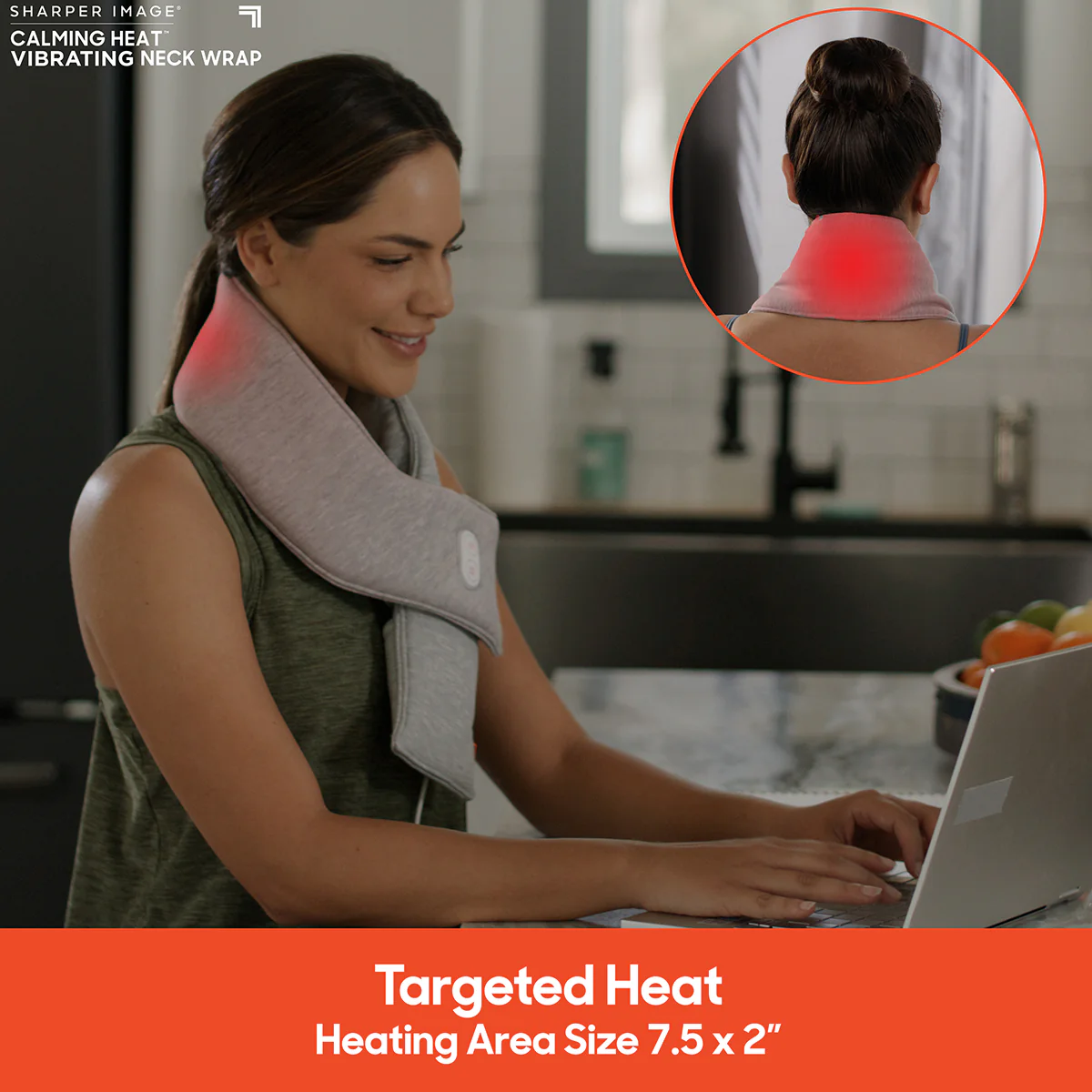 Calming Heat™ Copper Infused Massaging Neck Wrap by Sharper Image - Image 4